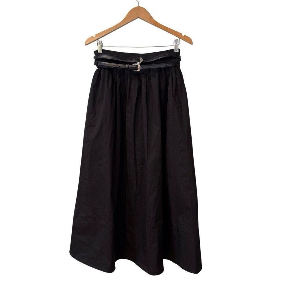 Pixie Market Black Long Maxi Skirt 100% Cotton Womens Size Large Goth Classic